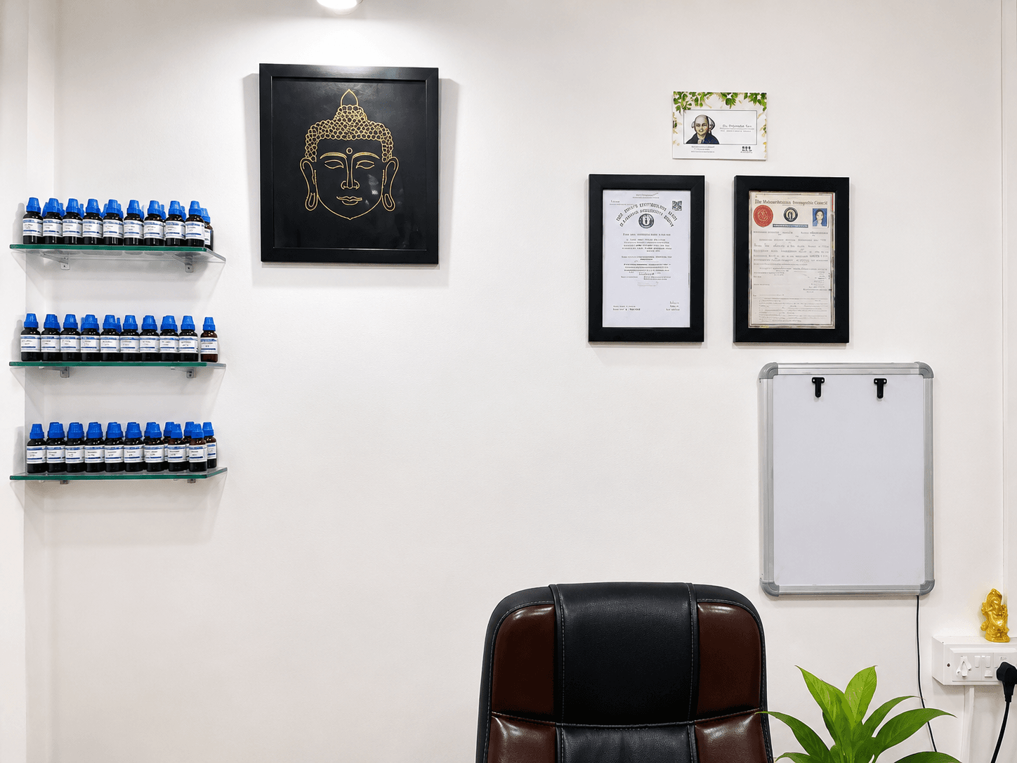 Clinic cabin interior at JK Homeopathic Clinic